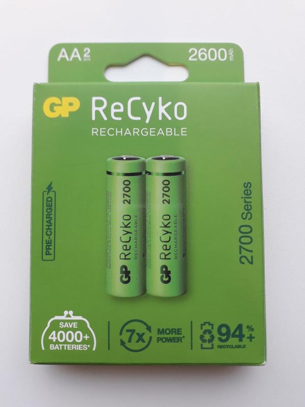 Baterie dobíjecí GP RECYKO 2700 AA (HR03), 2BL blistr