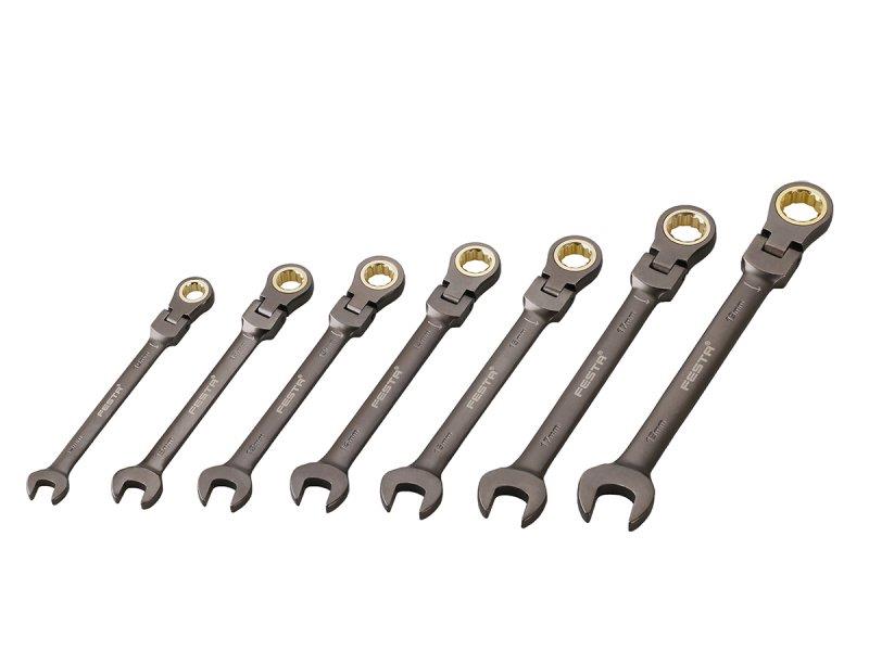 Klíče ráčnové 7 ks, 10 - 19 mm, FESTA