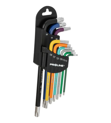 Set L klíčů torx, T10 - T50, 9 ks, prodloužené, PROLINE