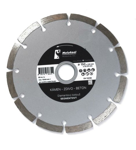 Kotouč diamantový segmentovaný Ø 150 x 2,6 x 22.23 mm, Segment Profi