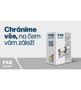 Vložka zámku, FAB HOME MOSAZ, 65 mm, 3 klíče
