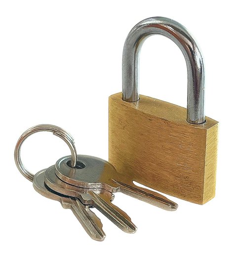 Zámek visací mosazný, 25 mm, MEGA