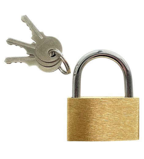 Zámek visací mosazný, 40 mm, MEGA