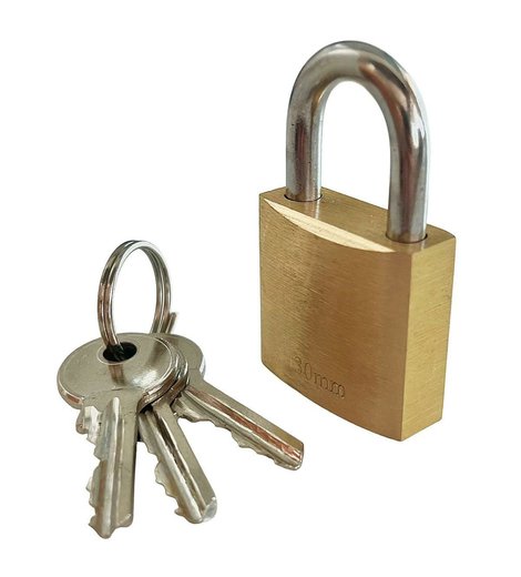 Zámek visací mosazný, 50 mm, zesílený, MEGA