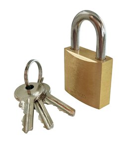 Zámek visací mosazný, 50 mm, zesílený, MEGA