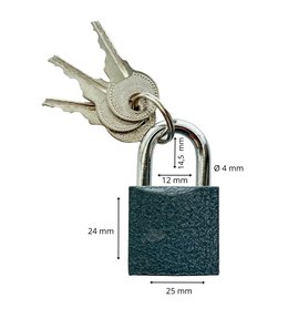 Zámek visací ocelový, 25 mm