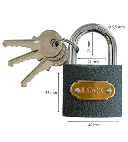 Zámek visací ocelový, 40 mm