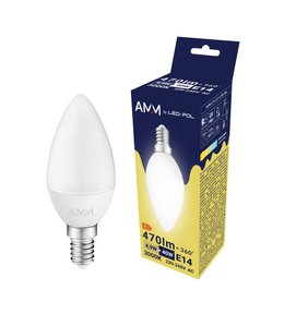 Žárovka AMM-E14-C37-4,9W-WW