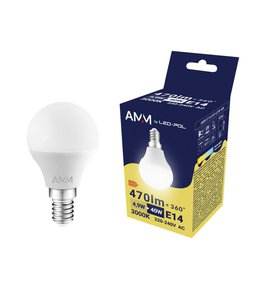Žárovka AMM-E14-G45-4,9W-WW