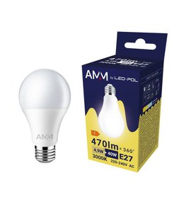 Žárovka AMM-E27-A60-4,9W-WW