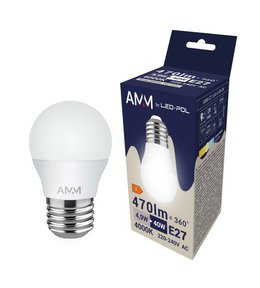 Žárovka AMM-E27-G45-4,9W-DW
