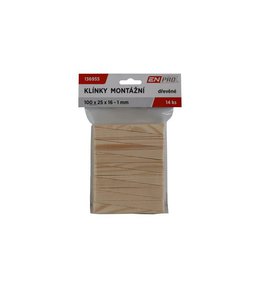 Klínky montážní dřevěné, 55 x 20 x 6 - 0 mm, 20 ks, ENPRO