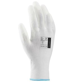 Rukavice pracovní máčené BUCK, bílé, vel. 10