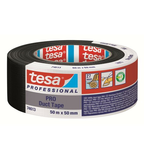 Páska opravná textilní 25 m x 50 mm, černá, Duct Tape, TESA