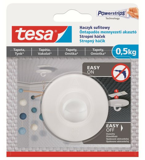 Háček stropní na tapety a omítku, TESA