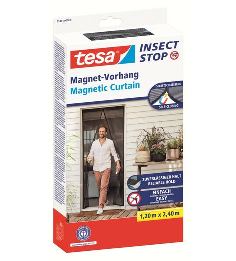Síť do dveří magnetická, 1,2 x 2,4 m, antracitová,TESA