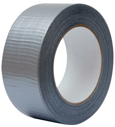 Páska textil - stříbrná DUCT, 25 mm x 10 m