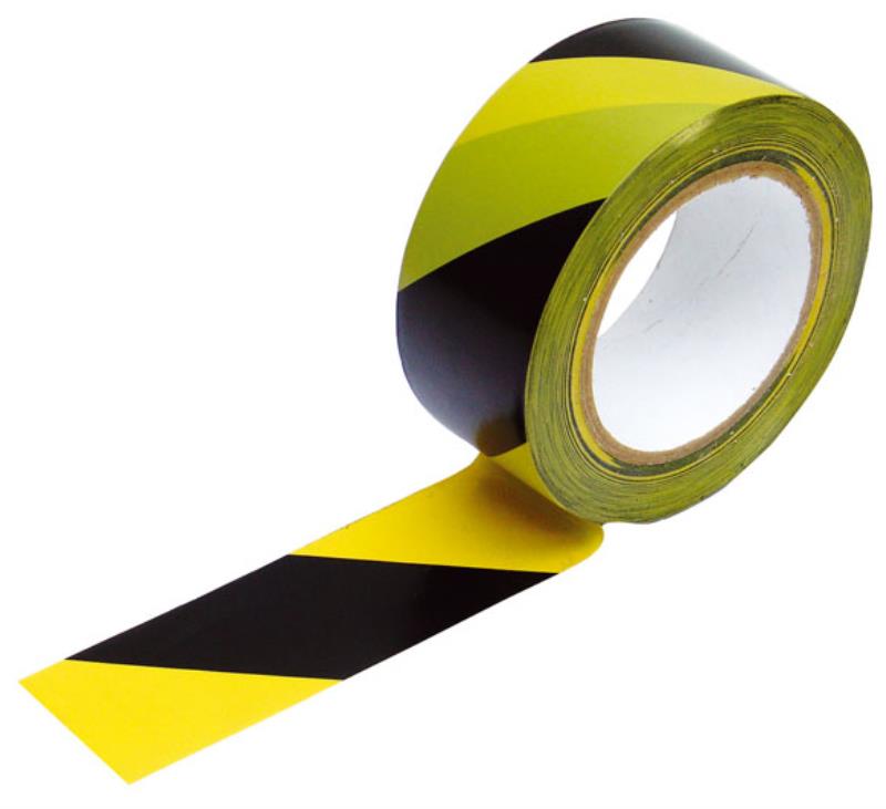 Páska výstražná, 80 mm x 250 m, černo-žlutá