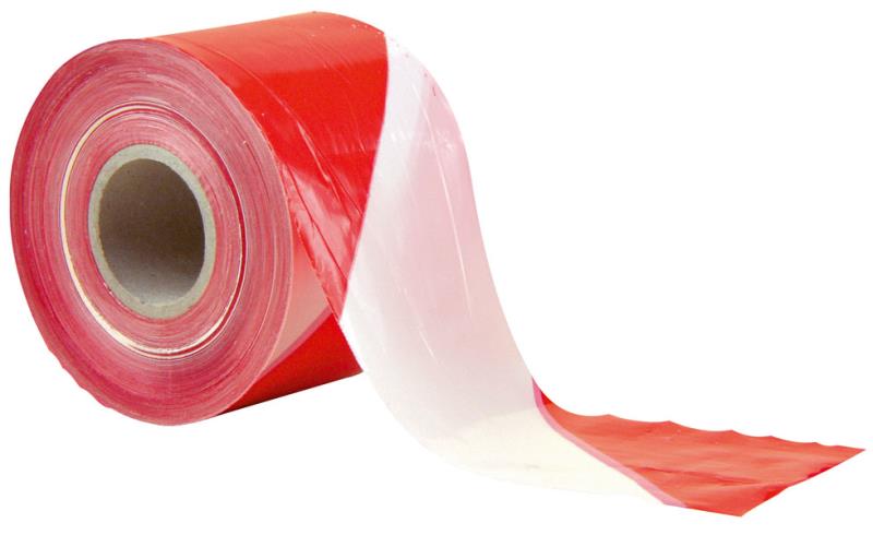 Páska výstražná, 80 mm x 250 m, červeno-bílá