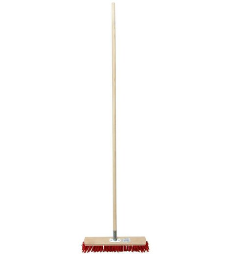 Koště silniční, 800 x 60 mm, s násadou 160 cm, vlas 8 cm, červené