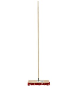 Koště silniční, 400 x 60 mm, s násadou 160 cm, vlas 8 cm, červené