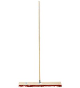 Koště silniční, 400 x 60 mm, s násadou 160 cm, vlas 8 cm, červené