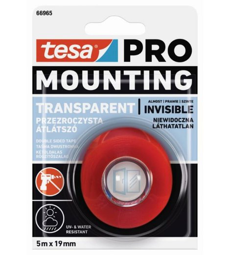 Páska montážní oboustranně lepící 66965, průhledná, 5 m x 19 mm