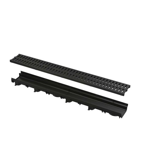 Venkovní žlab Low, 1010 x 137 x 60 mm, plastový rám i rošt