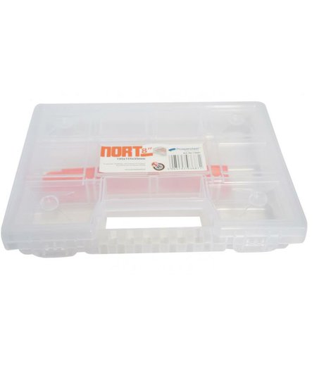 Organizér na bity, 290 x 190 x 35 mm, průhledný, NORT