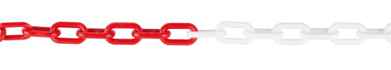 Řetěz plastový, 6 mm/ 25 m, červeno-bílý