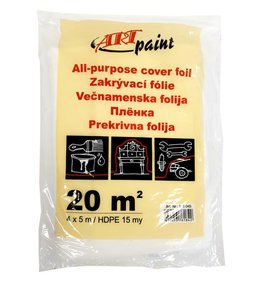 Fólie zakrývací HDPE, průsvitná, 15 µm, 4 x 5 m