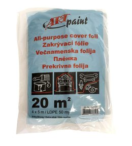 Fólie zakrývací LDPE, neprůsvitná, 50 µm, 4 x 5 m