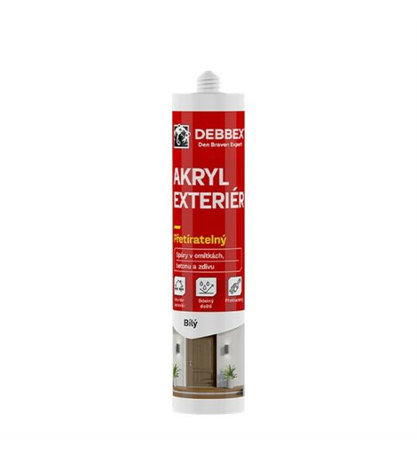 Tmel akrylový, EXTERIÉR, šedý, 280ml