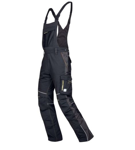 Kalhoty montérkové s laclem URBAN H6411/46, černo-šedé