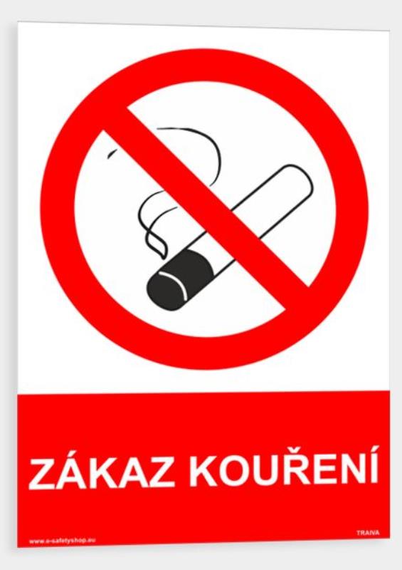 Tabulka bezpečnostní - plast A4 "Zákaz kouření