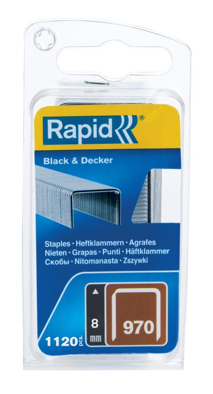 Spony Black&Decker, 970/8 mm, 1120 ks, blistr, RAPID
