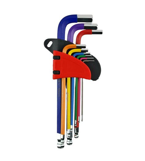 Klíče imbus SET s kuličkou 1,5 - 10 mm, 9 ks, CrV, barevné, ENPRO