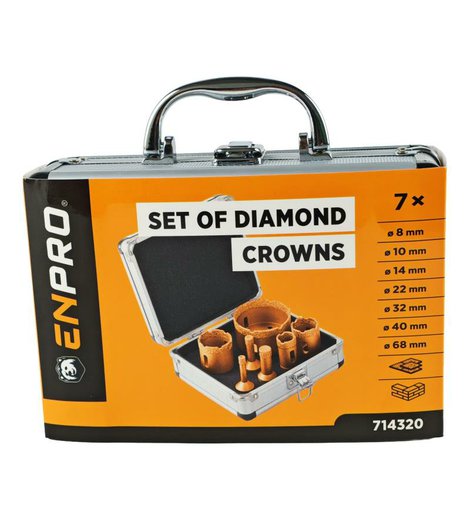 Korunka diamantová vykružovací, Ø 8, 10, 14, 22, 32, 40, 68 mm, ENPRO