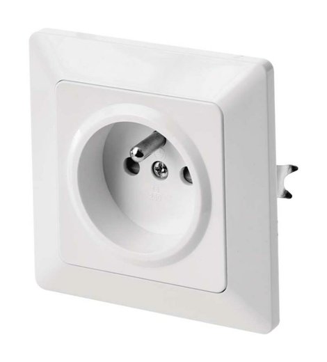 Zásuvka klasická, jednonásobná, bílá