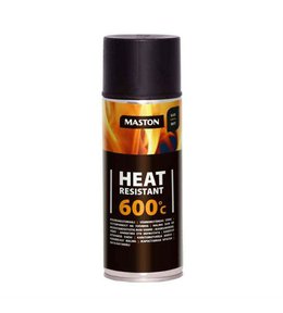 Barva s tepelnou odolností ve spreji, černá matná, MASTON, 400ml