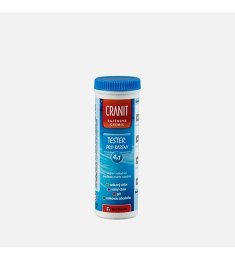 Chemie bazénová, Cranit Tester pro bazény 4 v 1 ,10ks testovacích proužků