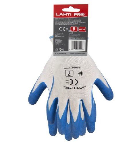 Rukavice LATEX, modro-bílé, vel. 9, LAHTI PRO