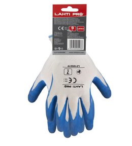 Rukavice LATEX, modro-bílé, vel. 9, LAHTI PRO