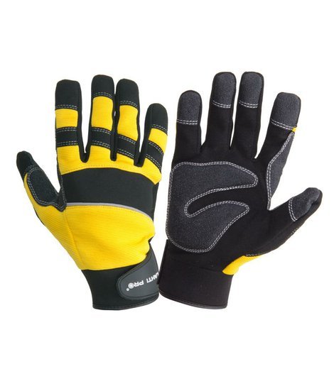Rukavice mechanické L280810P, černo-žluté, vel.10, LAHTI PRO
