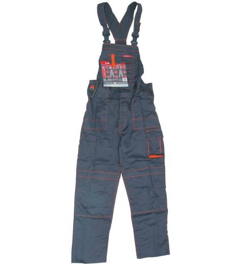 Kalhoty montérkové s laclem, šedé, 2XL 182/106- 110, LAHTI PRO