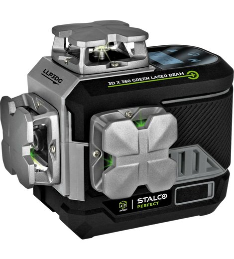 Laser křížový, zelený, 3D, LLP3DG, STALCO