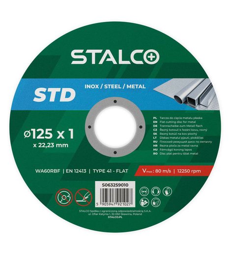 Kotouč řezný na kov Ø 125 x 1 mm, STALCO