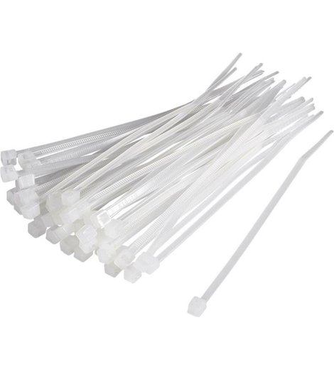 Pásky vázací, 875 x 13 mm, 100 ks, bílá