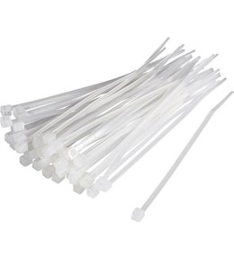 Pásky vázací, 290 x 4 mm, 100 ks, bílá