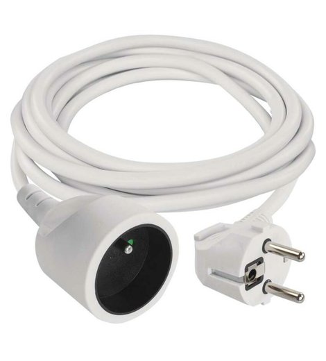 Kabel prodlužovací, 2m / 250V, bílá